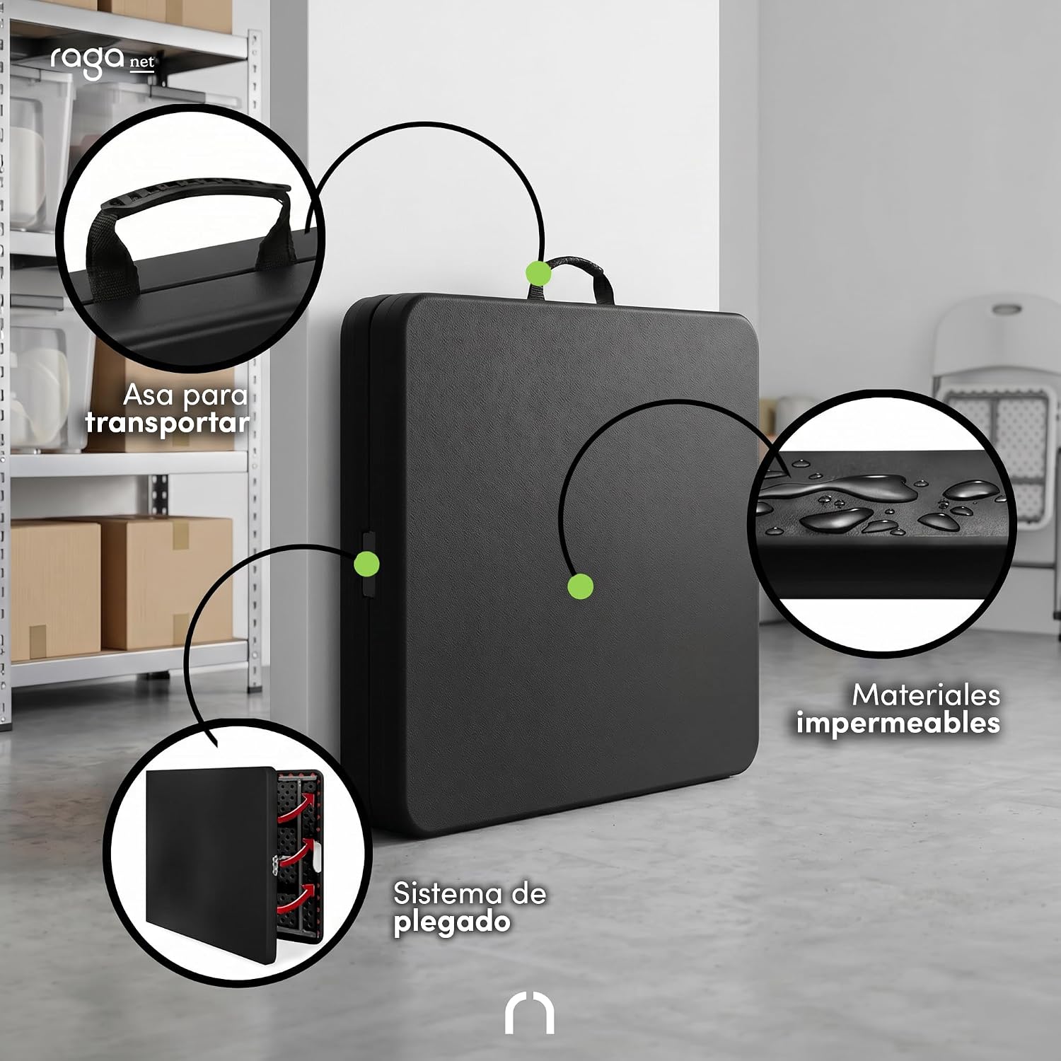 Mesa Plegable FoldEase 180 cm - detalle 4