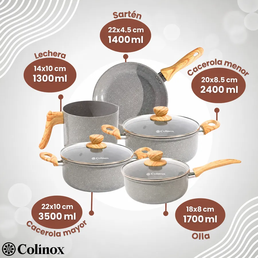 Set de Ollas Antiadherentes Colinox Style - detalle 12