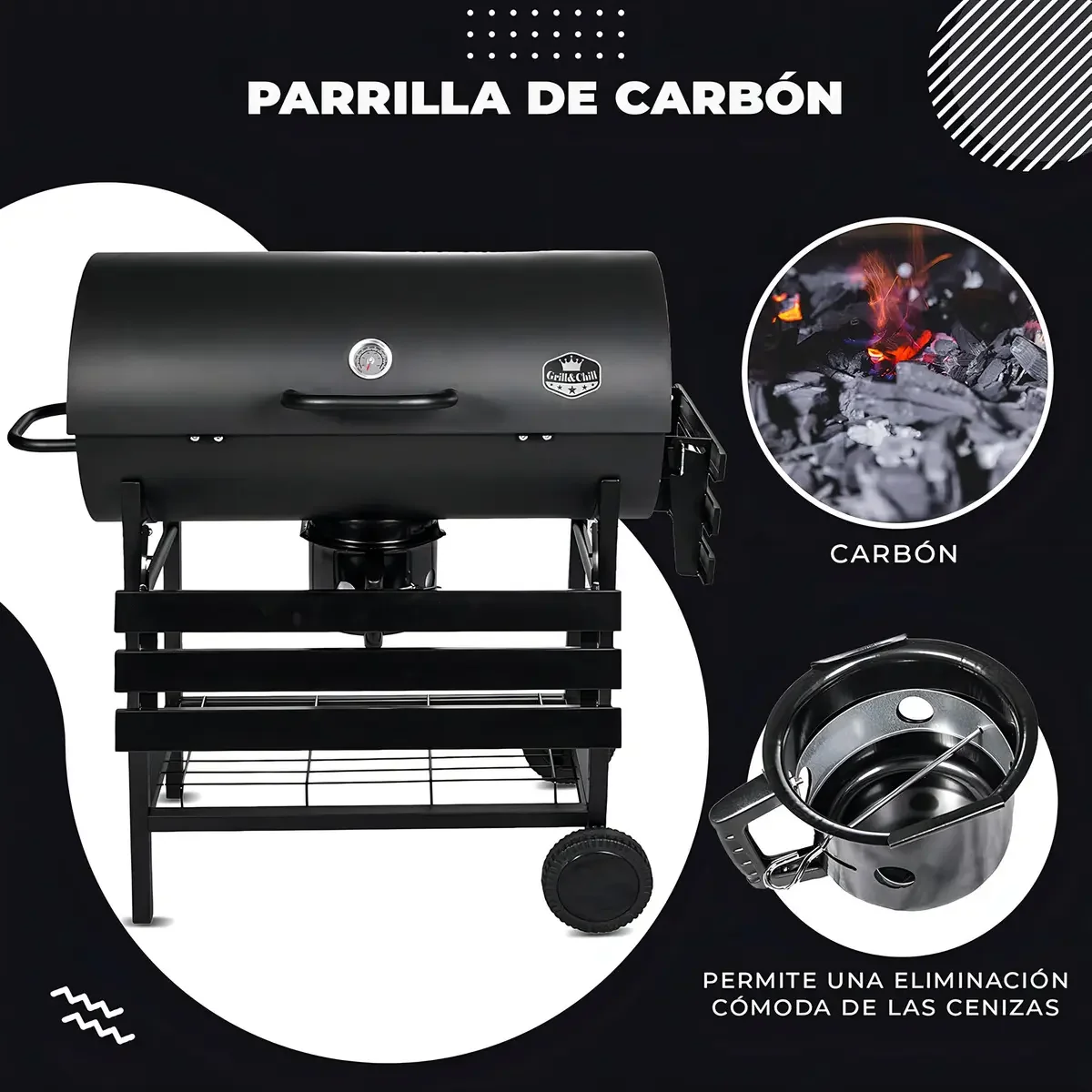 Asador Ahumador de Carbón - detalle 2