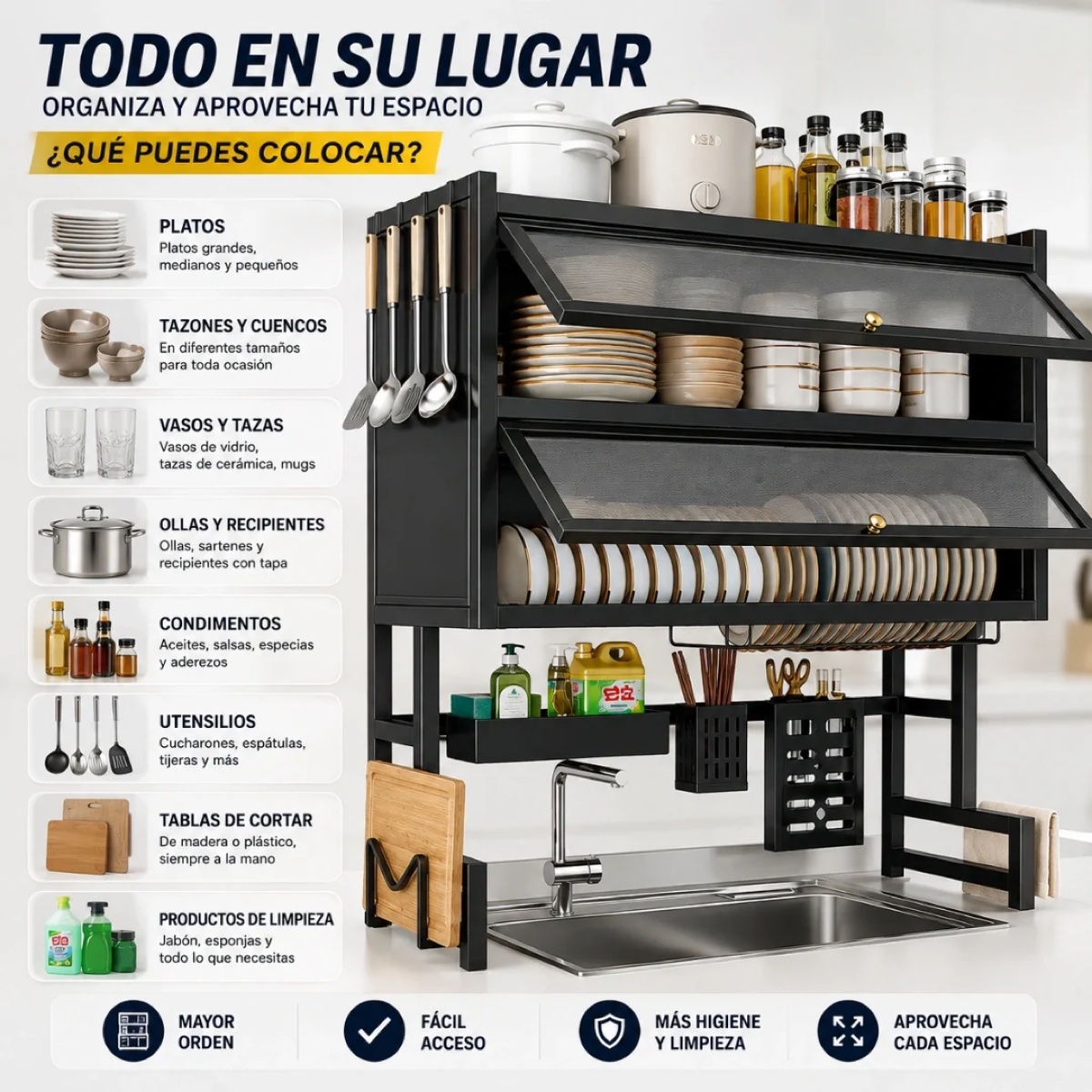 Escurridor y Organizador Doble Tapa - detalle 3