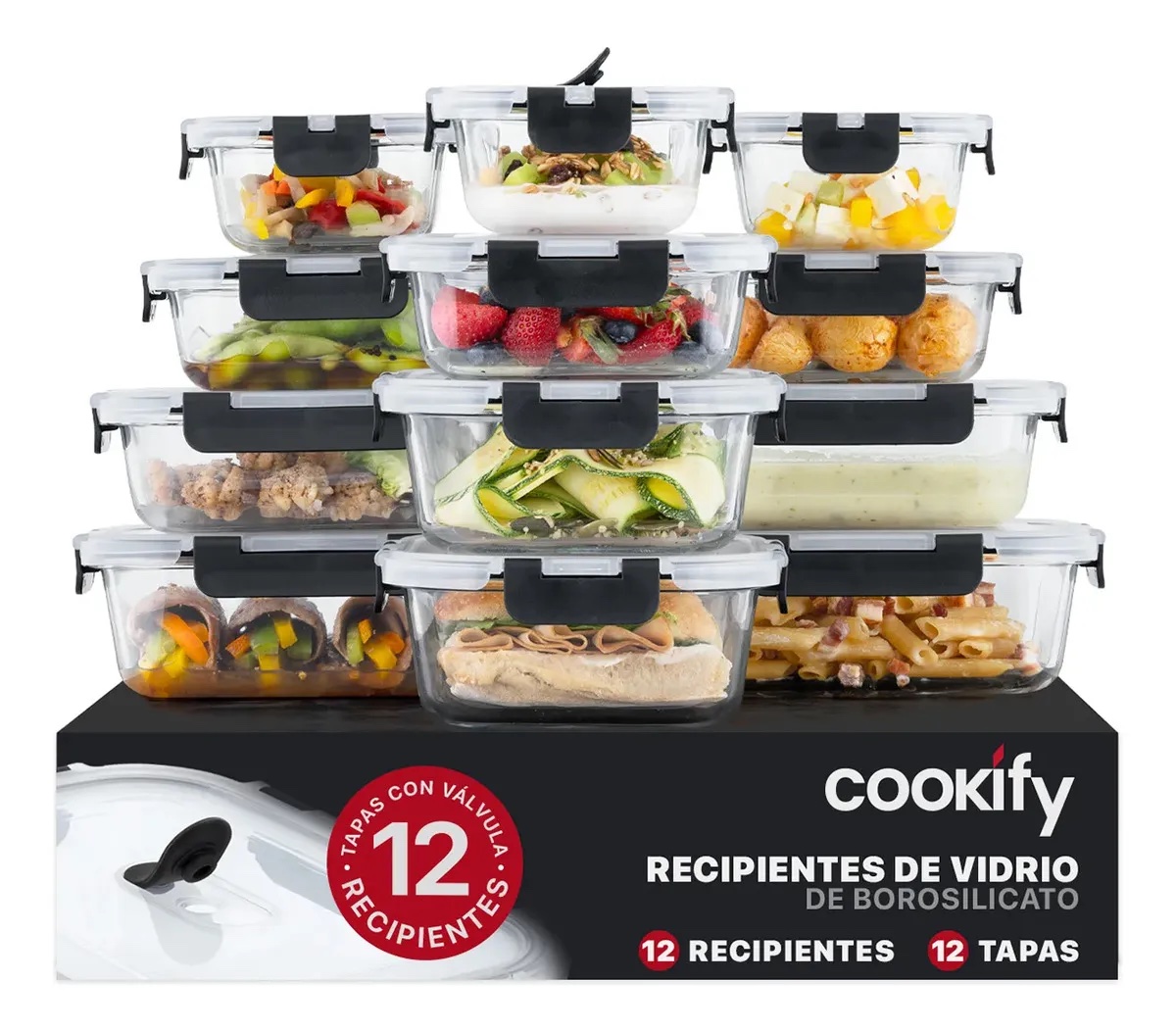 Set 12 Recipientes de Vidrio Cookify