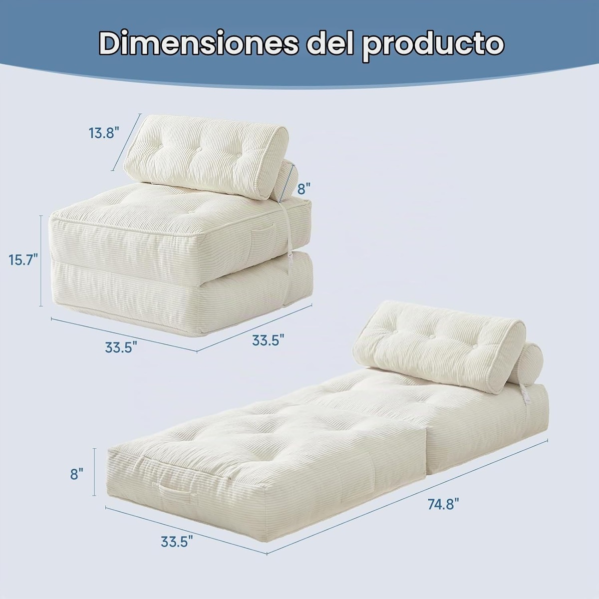 Sillón Futón Convertible 4 en 1 — imagen 6 de 6