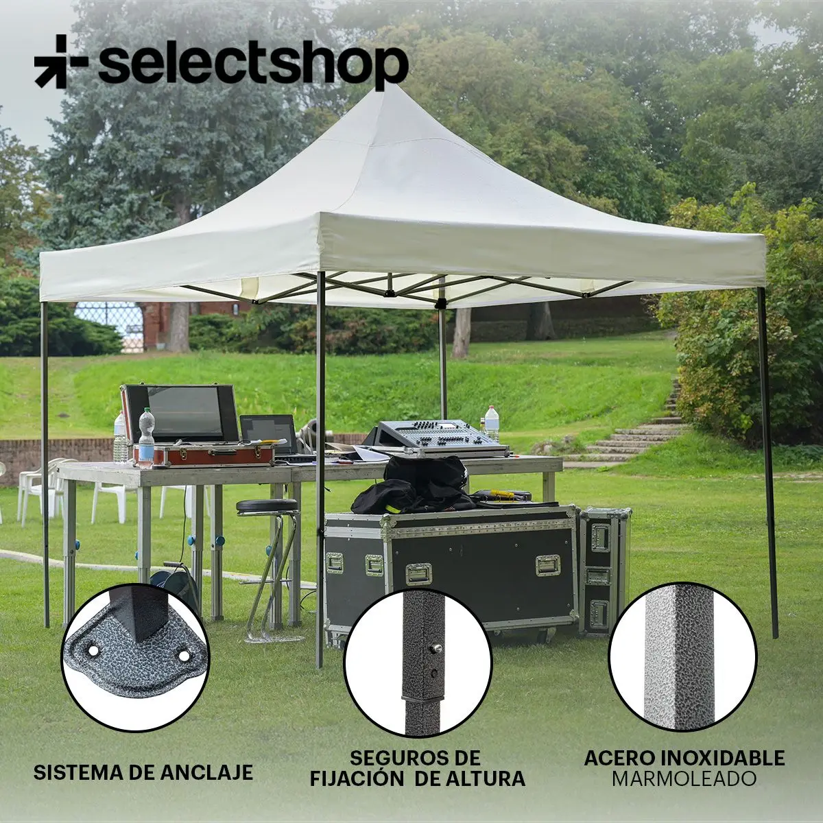 Gazebo Plegable Portátil 3×3 m - detalle 2