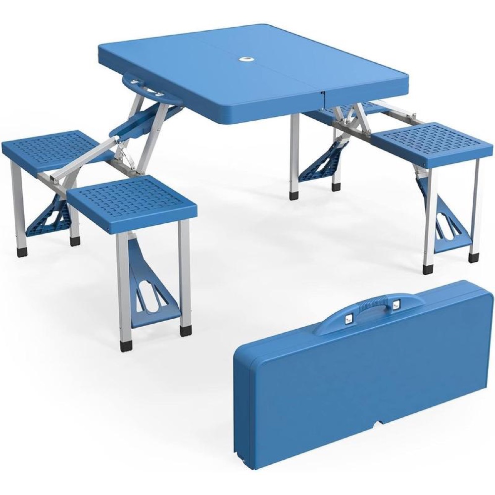 Mesa de Picnic Plegable con 4 Asientos
