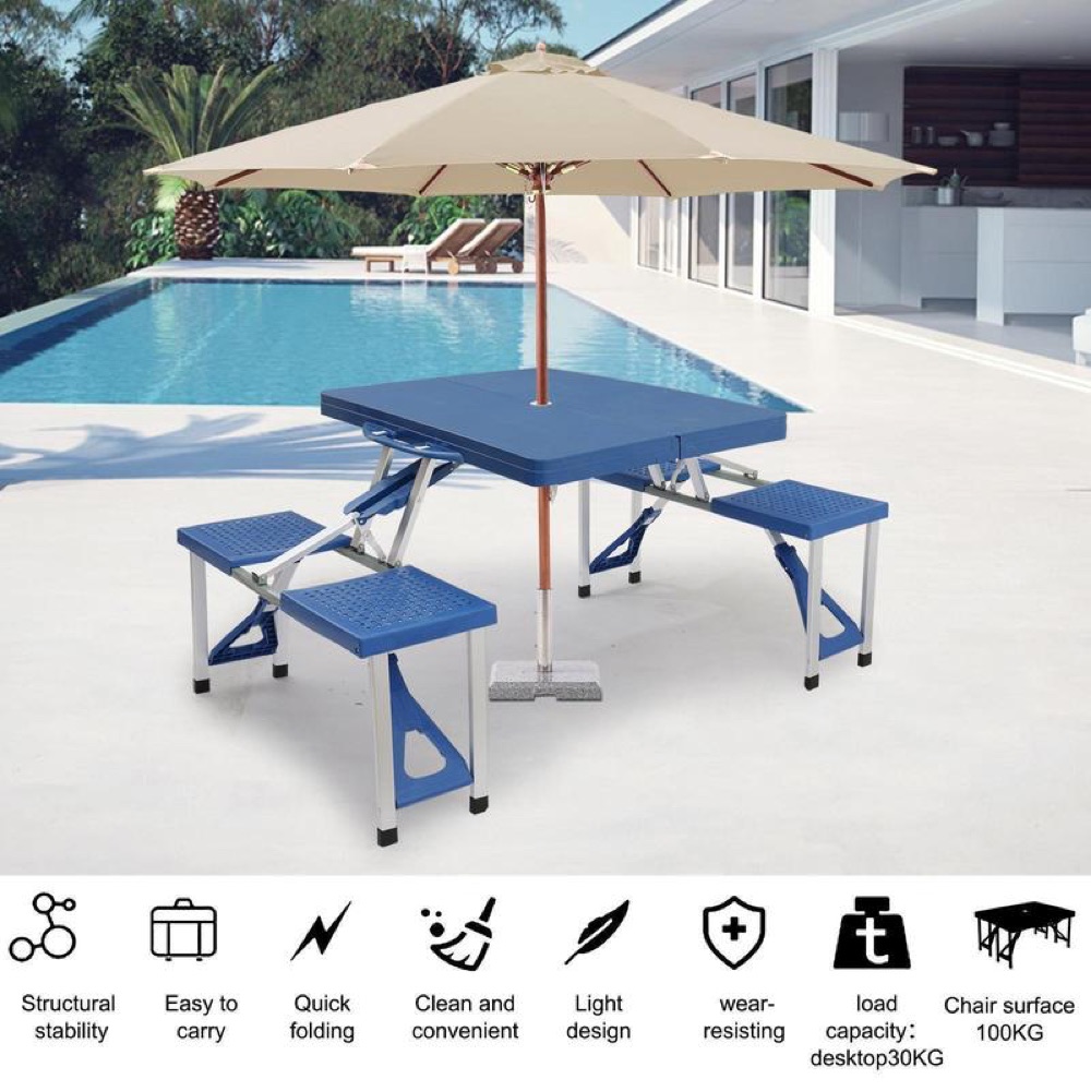 Mesa de Picnic Plegable con 4 Asientos — imagen 2 de 3