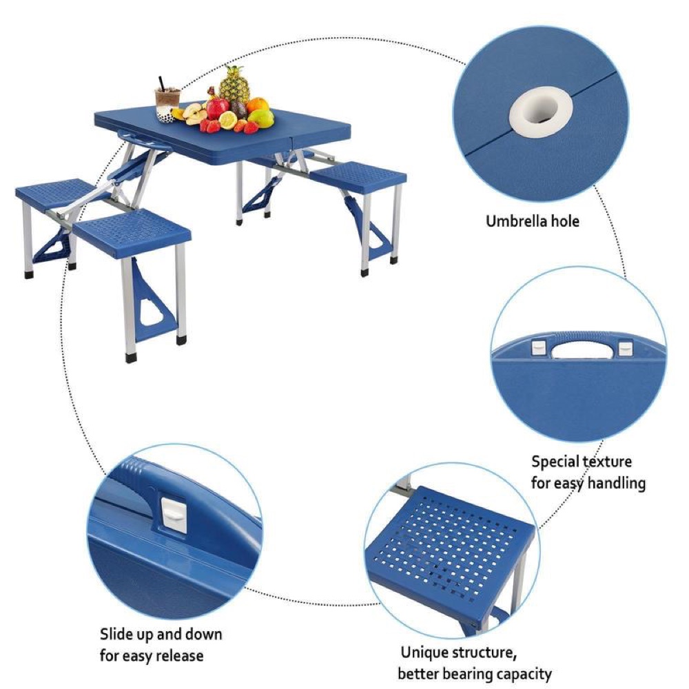 Mesa de Picnic Plegable con 4 Asientos — imagen 3 de 3