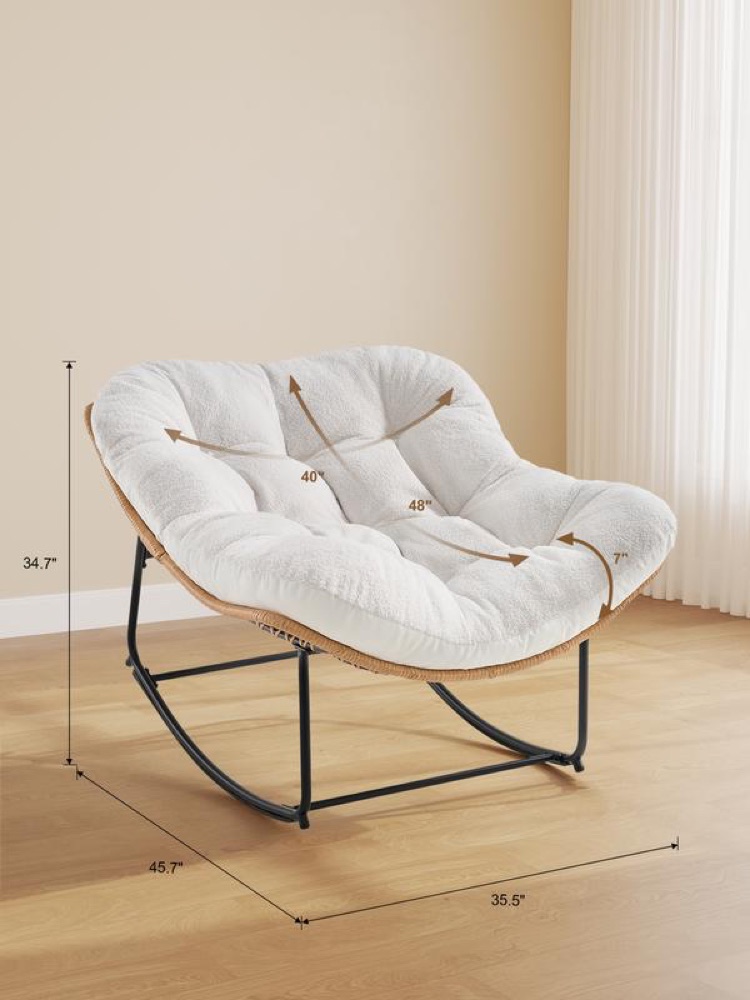 Mecedora Papasan Oversized Acolchada