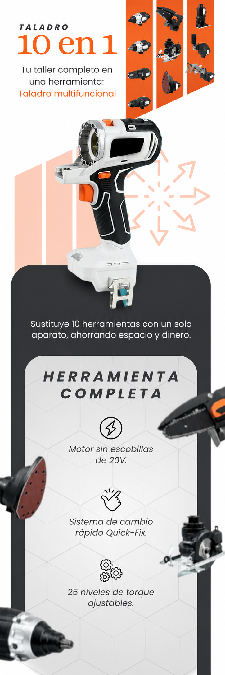 Taladro Multifuncional 10 en 1 - detalle 2